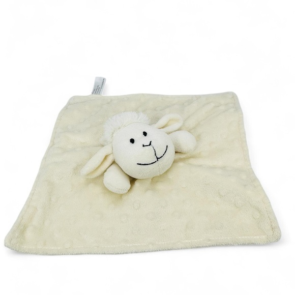 Sheep Lamb Lovey Baby Security Blanket Bumpy Texture  10” Trim And Decoration - Picture 4 of 6